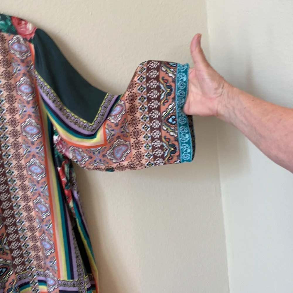 Johnny Was 100% silk Hari tunic top - Picture 8 of 10